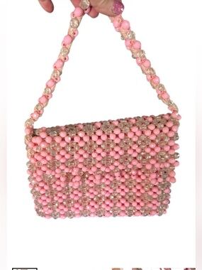 Vintage Pink Beaded Handbag